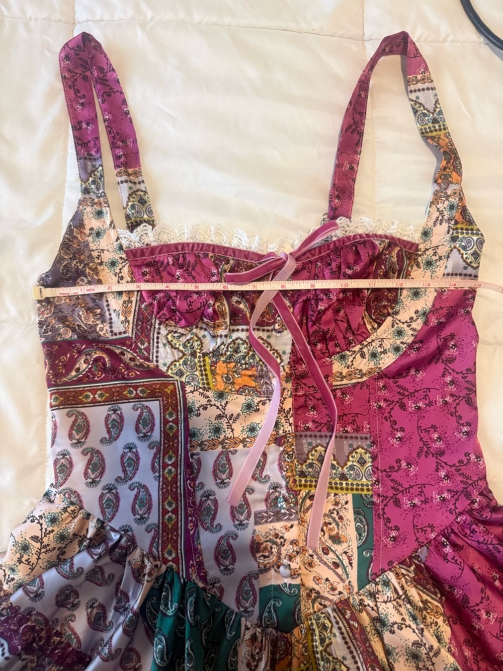 NWOT Sky to Moon Patchwork Print Mini Romper - Picture 3 of 6